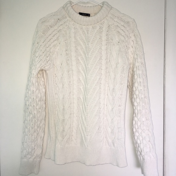 Zara Sweaters | Zara Chunky Cable Knit Jumper | Color: Cream | Size: M | Queen51282's Closet